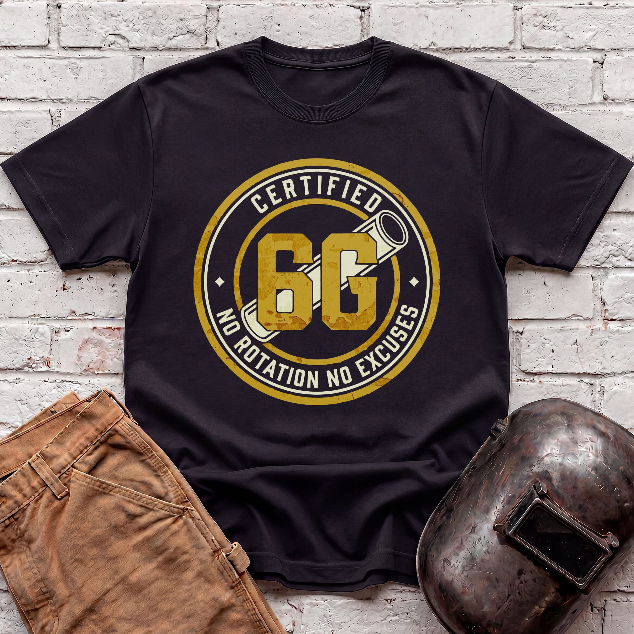 6G NO ROTATION NO EXCUSES Badge T-shirt