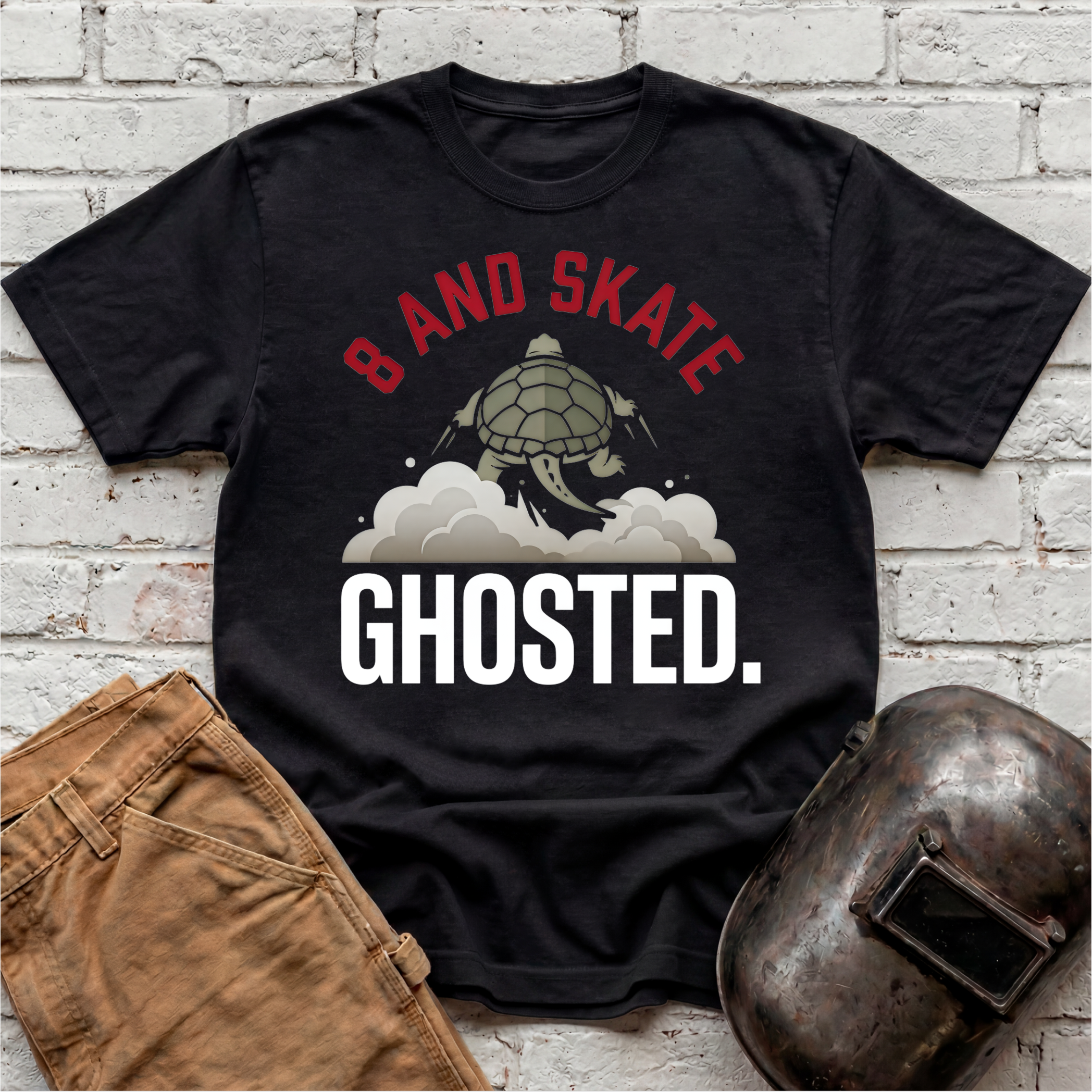 8 AND SKATE Ghosted Turtle T-shirt