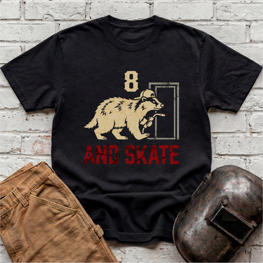 8 AND SKATE badger T-shirt