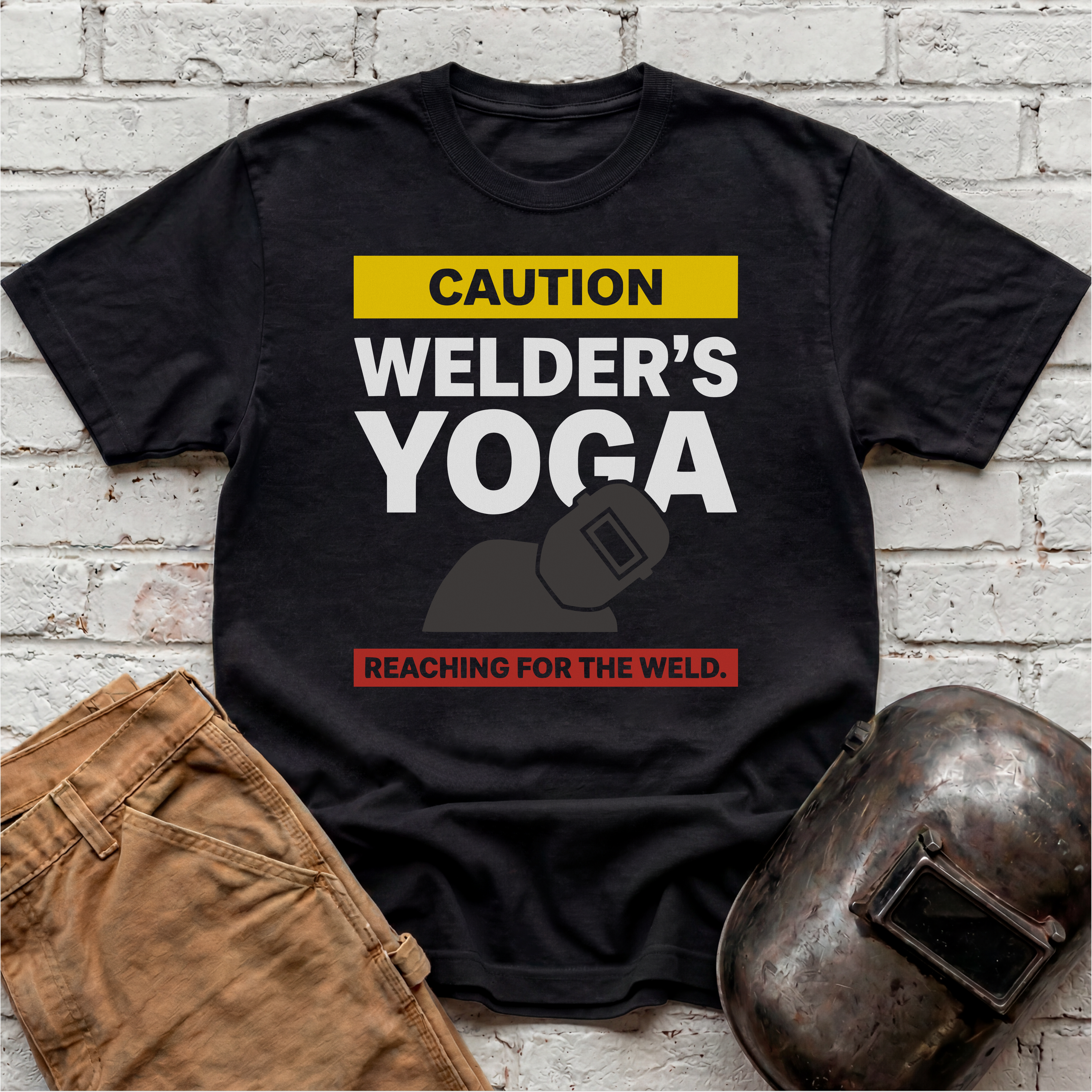 WELDER'S YOGA Caution T-shirt