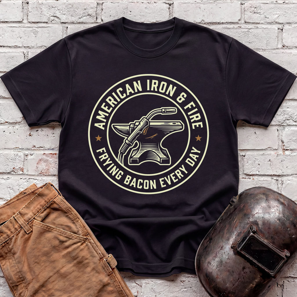 American Iron FRYING BACON T-shirt