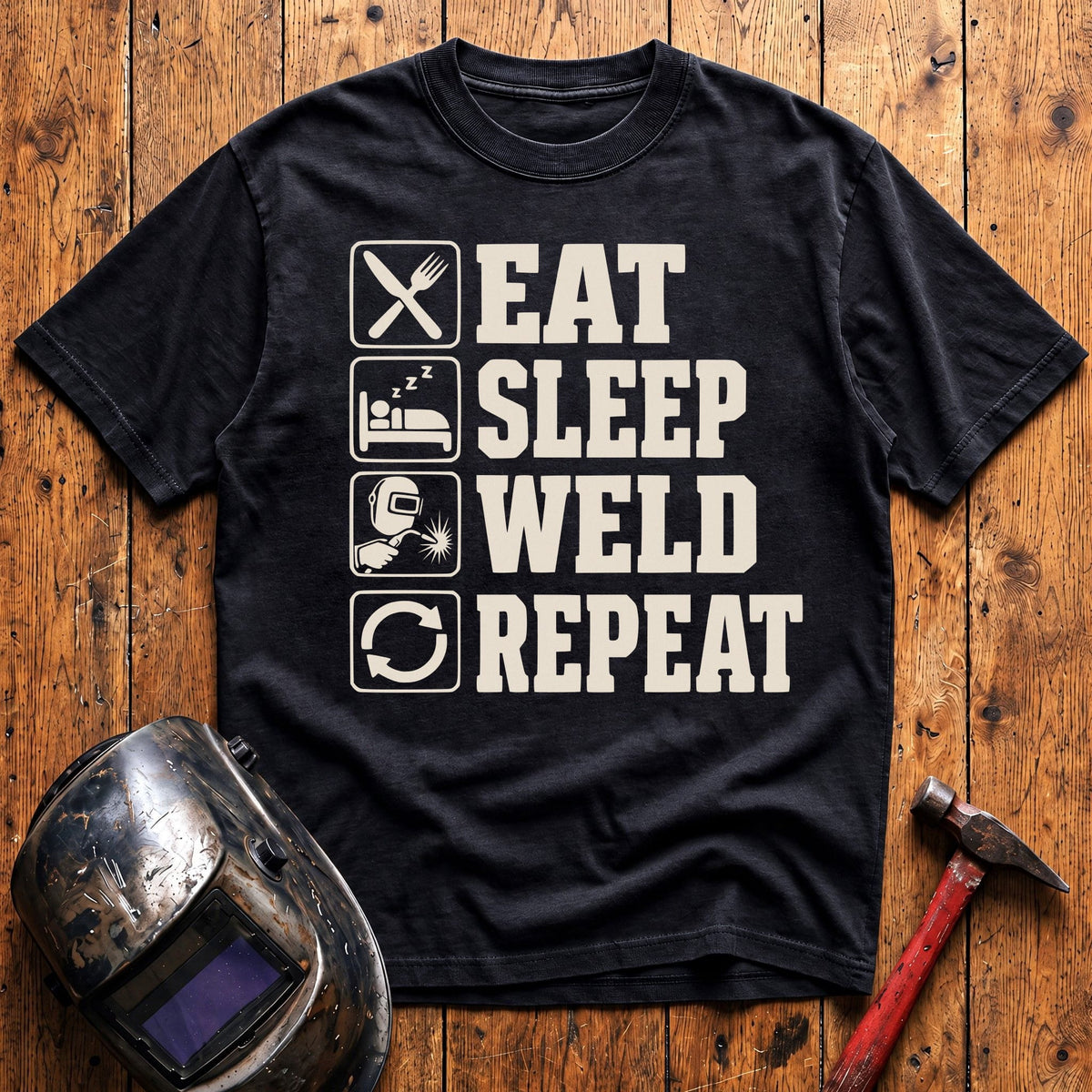 Eat. Sleep. WELD. Repeat. T-shirt