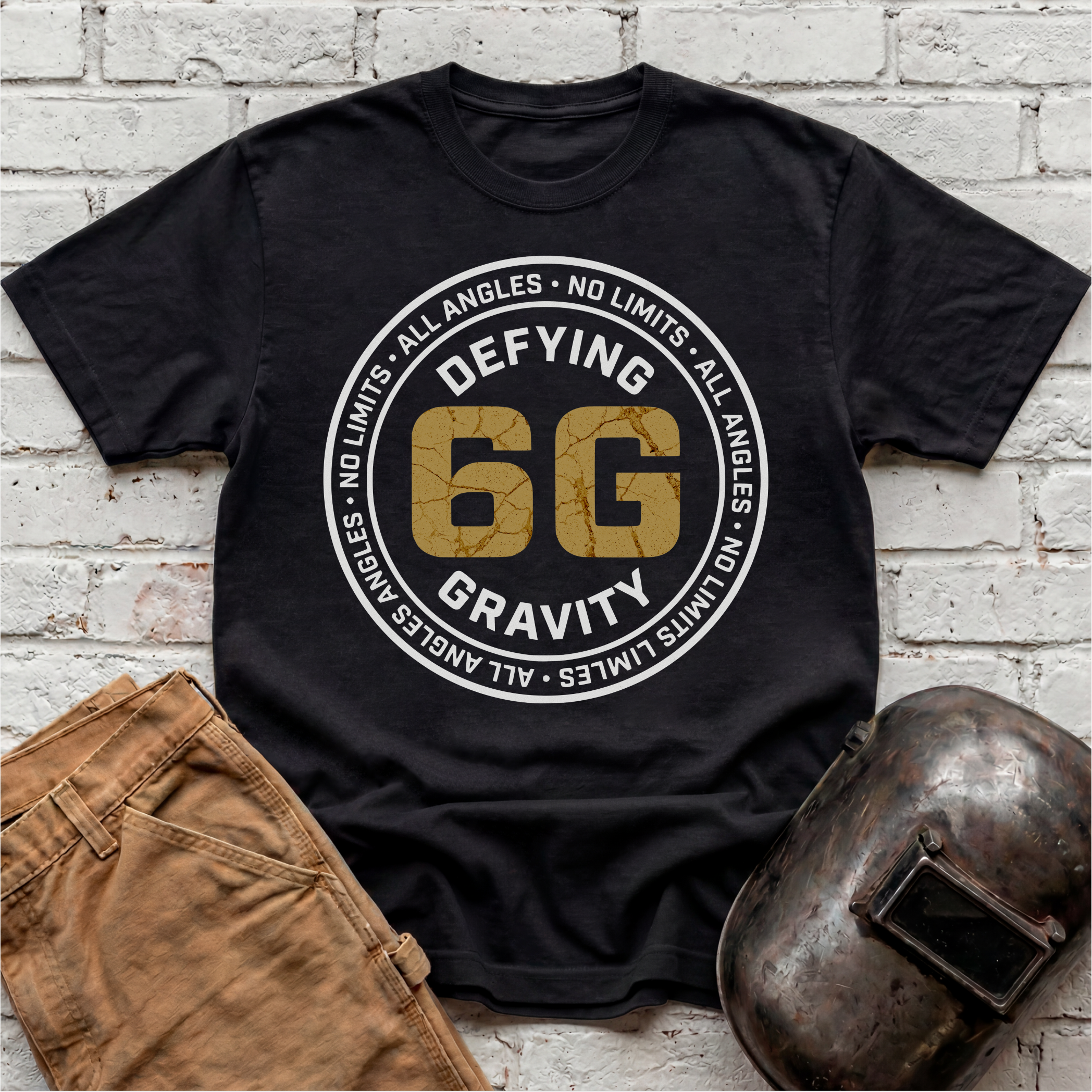 6G ALL ANGLES NO LIMITS DEFYING GRAVITY Badge T-shirt