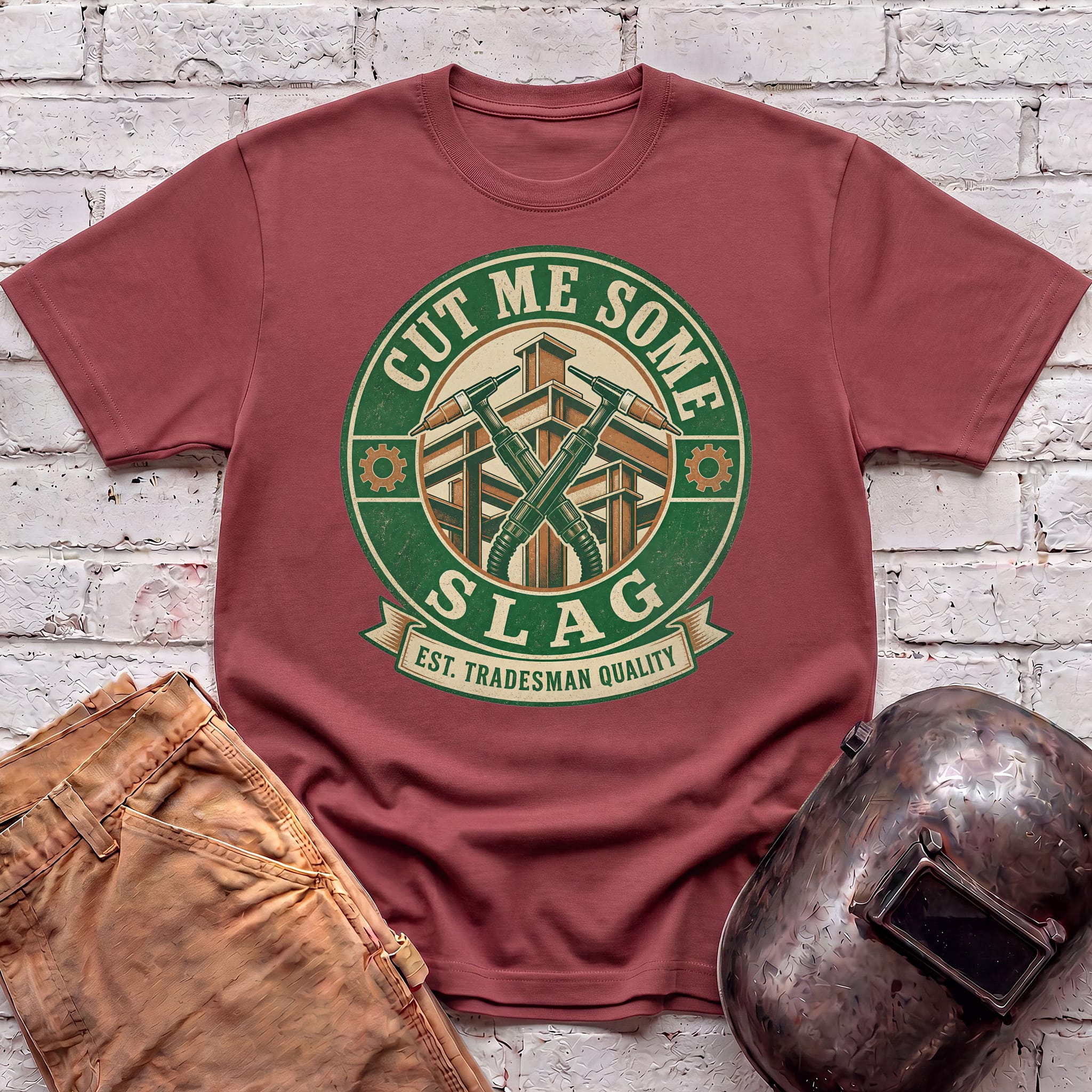 Cut Me Some Slag badge T-shirt