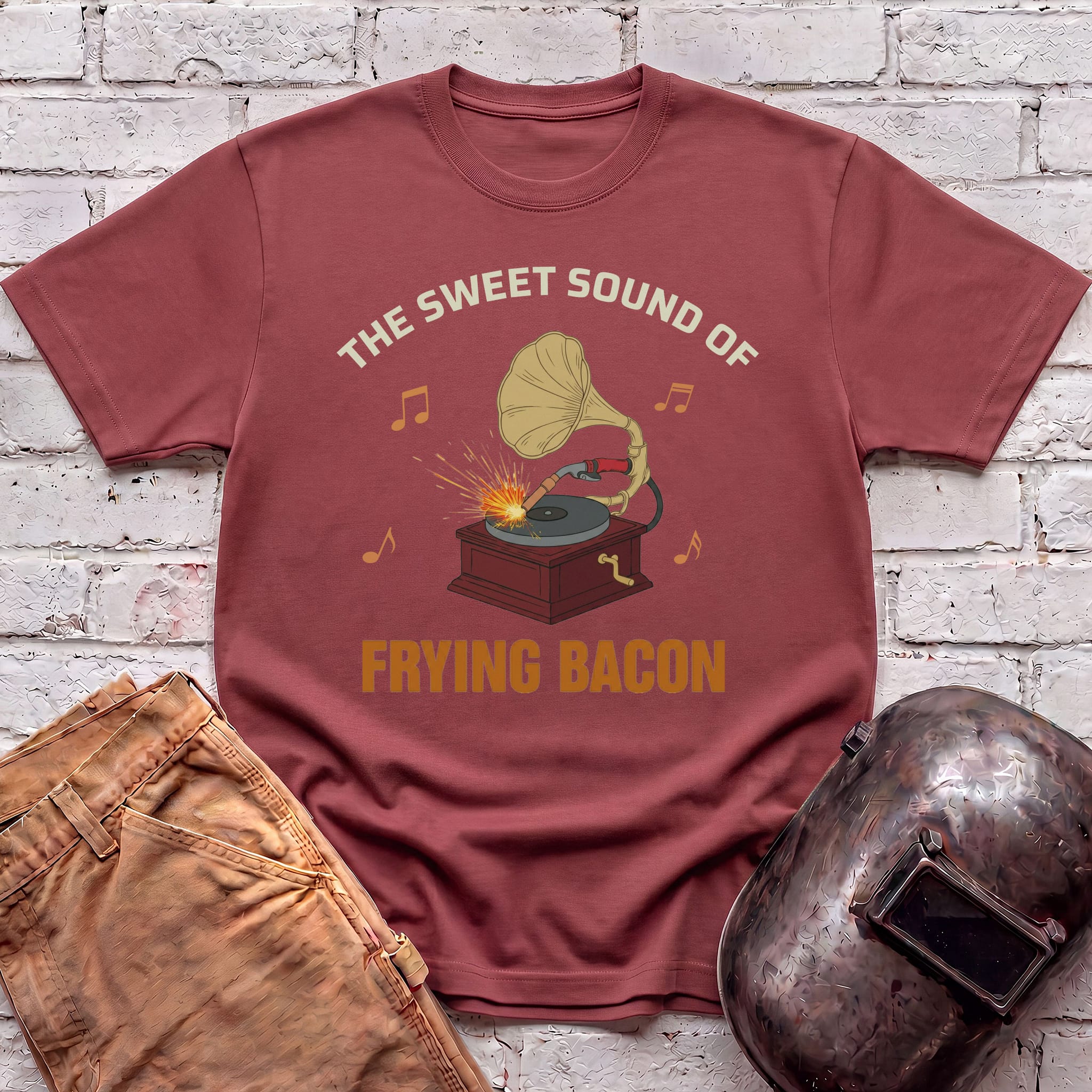 Gramophone Frying Bacon T-shirt