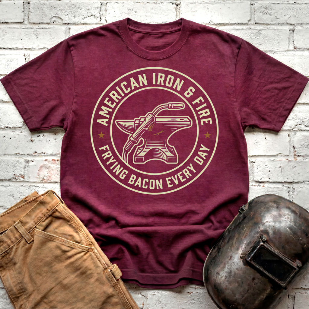 American Iron FRYING BACON T-shirt