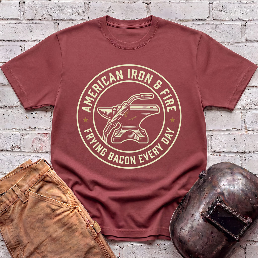 American Iron FRYING BACON T-shirt