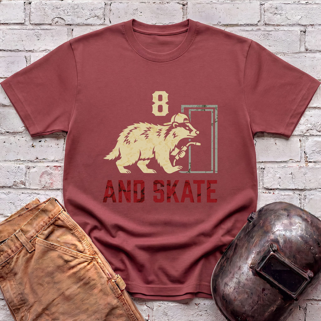 8 AND SKATE badger T-shirt