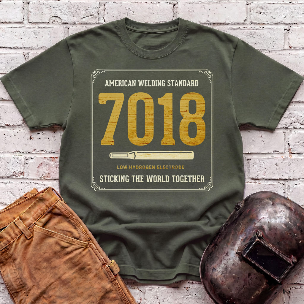 Sticking world with 7018 T-shirt