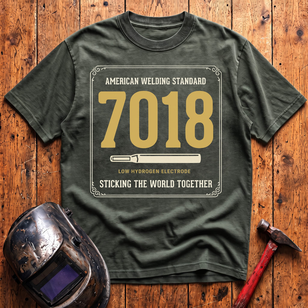 Sticking world with 7018 T-shirt