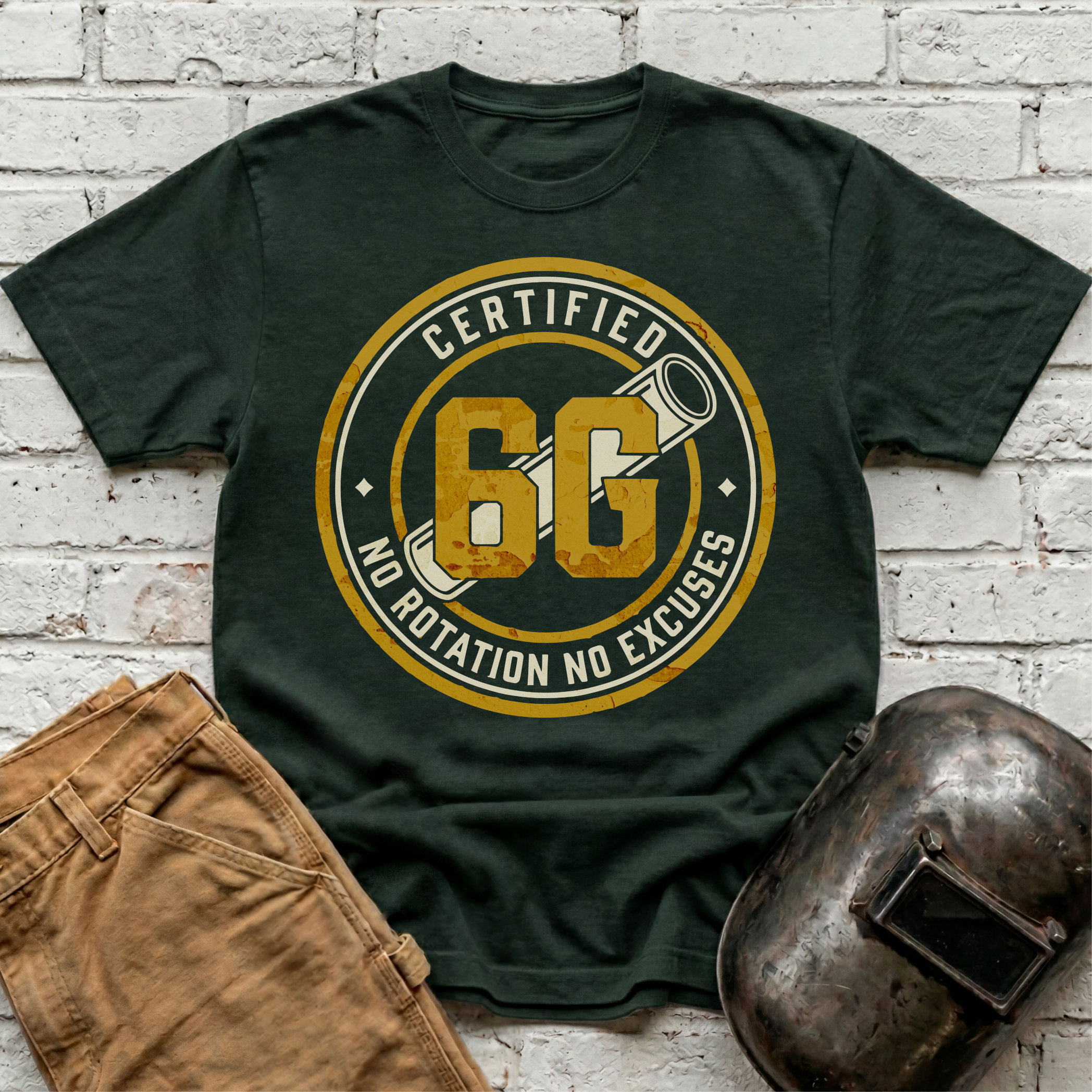 6G NO ROTATION NO EXCUSES Badge T-shirt