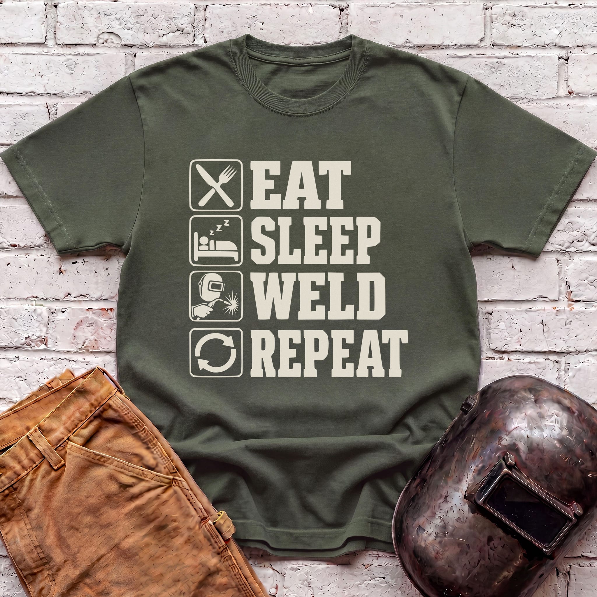 Eat. Sleep. WELD. Repeat. T-shirt