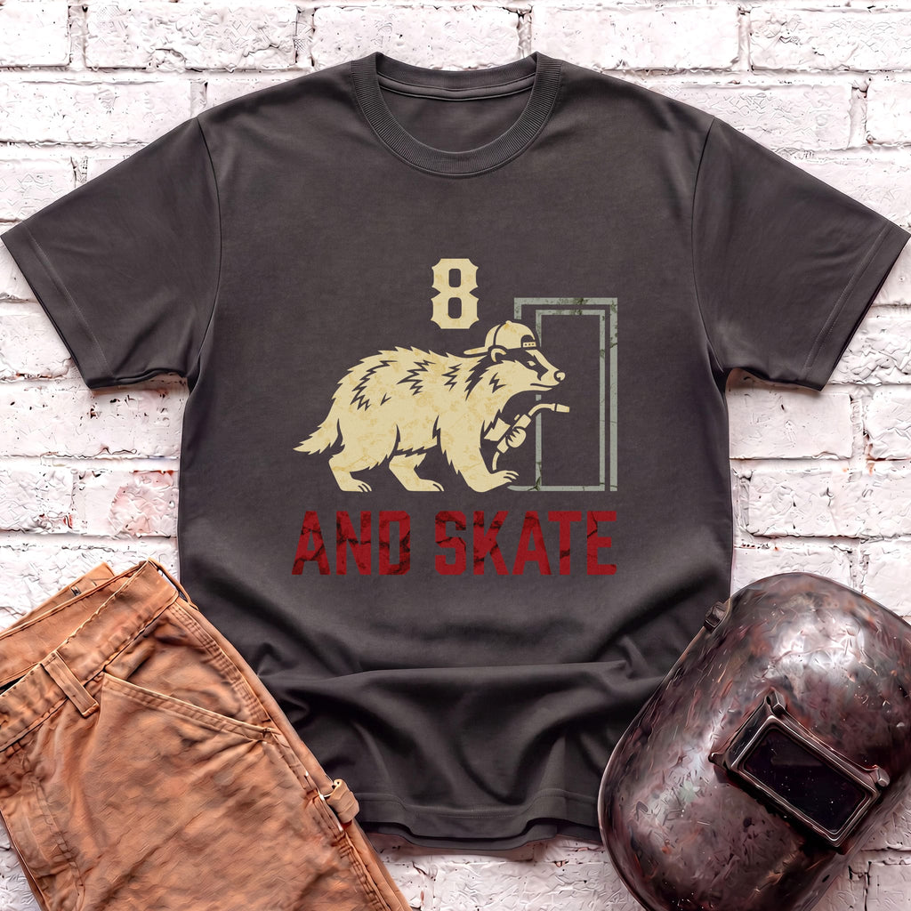 8 AND SKATE badger T-shirt