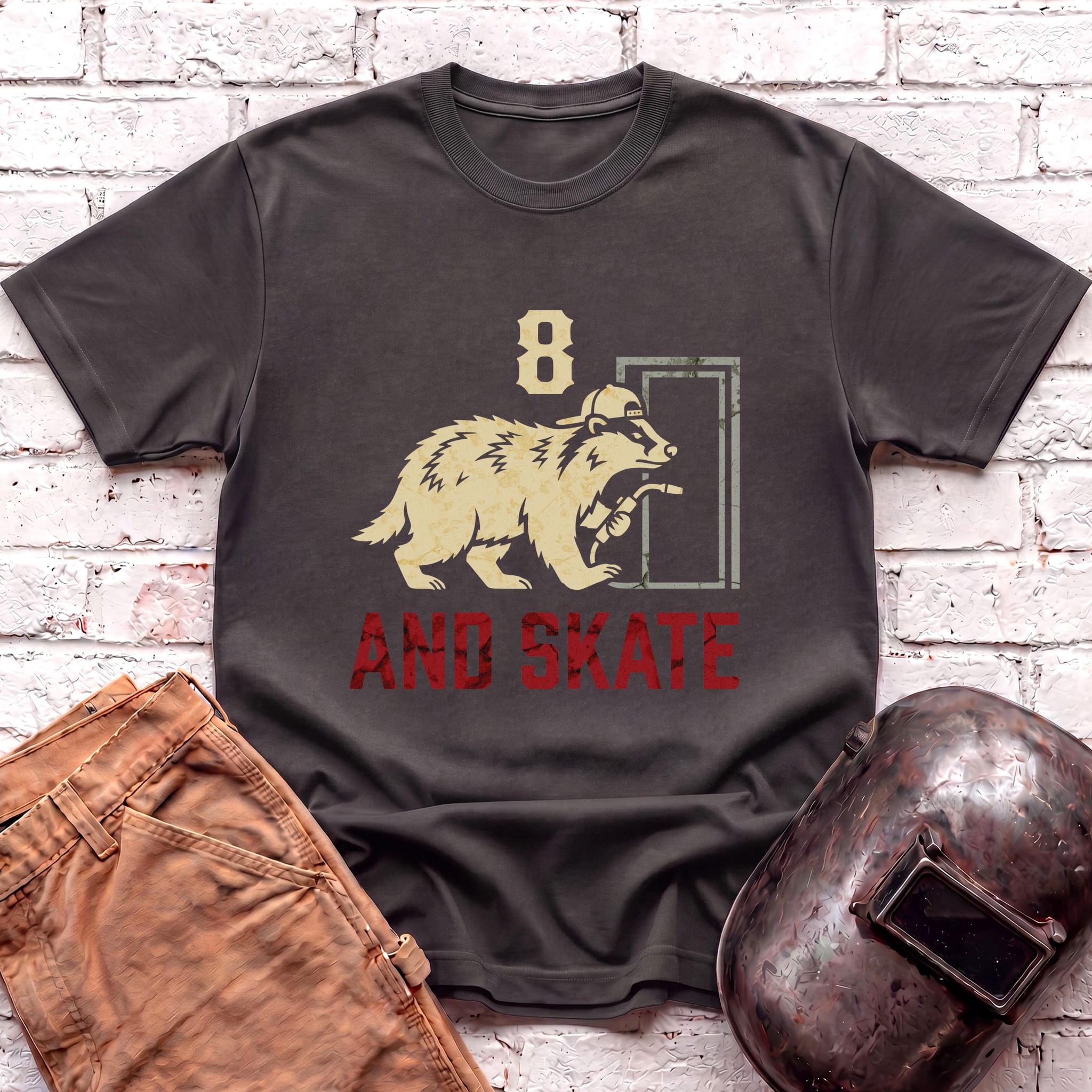8 AND SKATE badger T-shirt