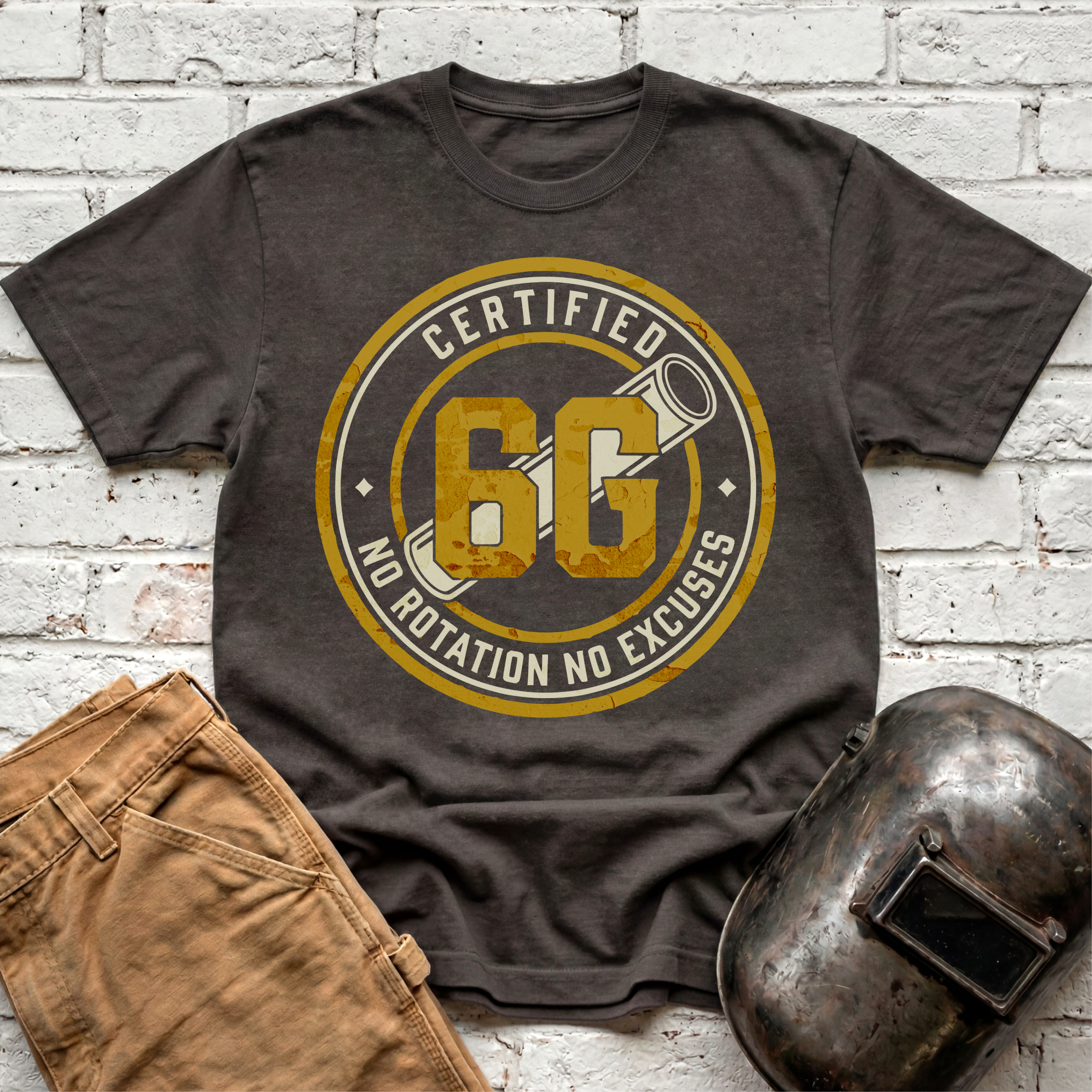 6G NO ROTATION NO EXCUSES Badge T-shirt