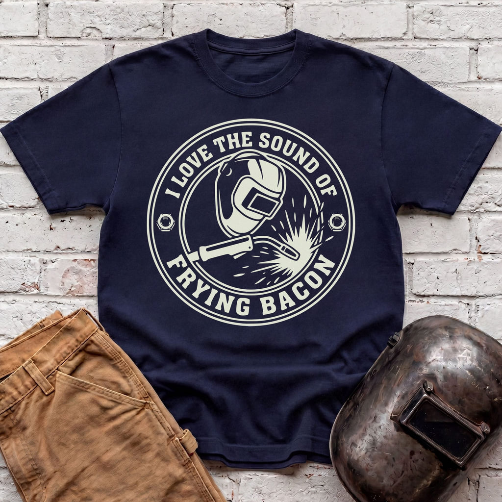 FRYING BACON badge T-shirt