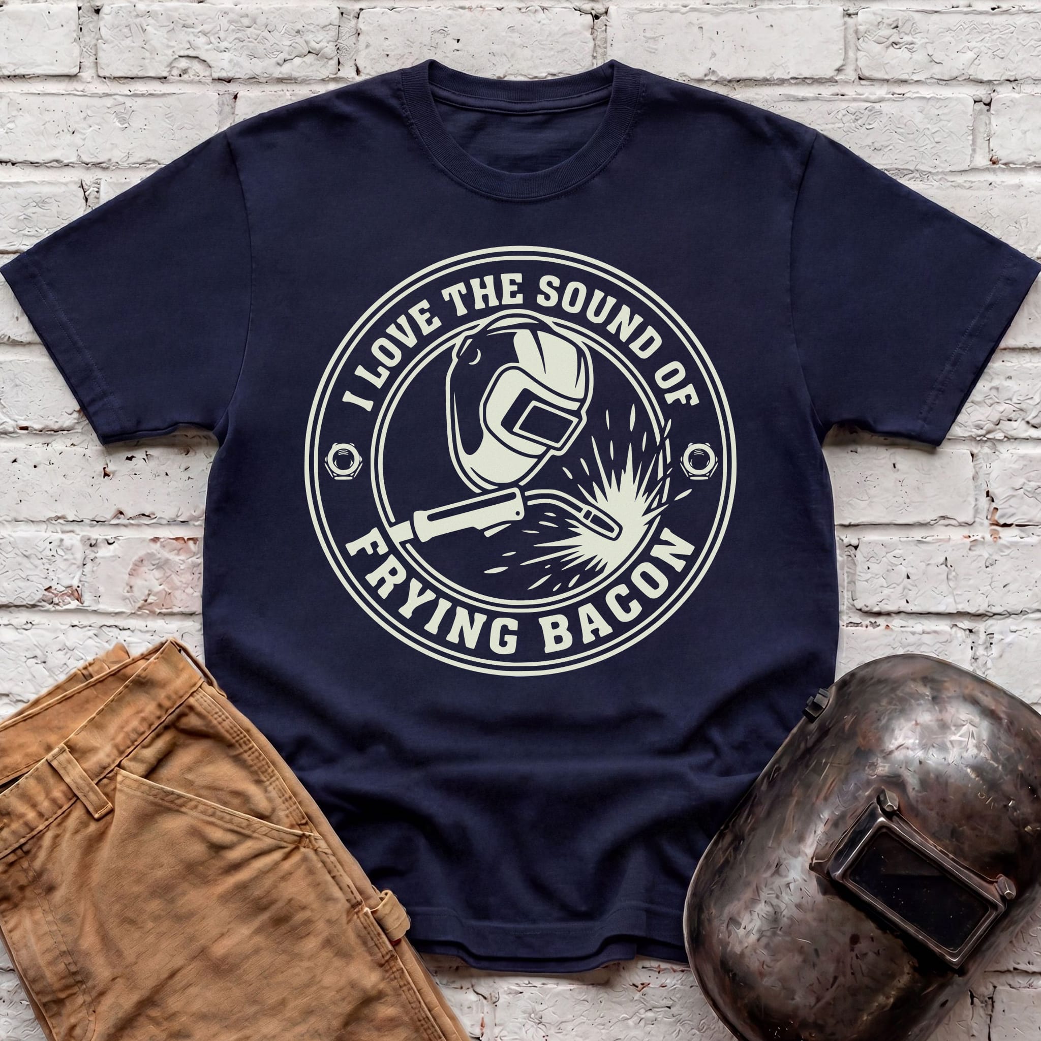 FRYING BACON badge T-shirt