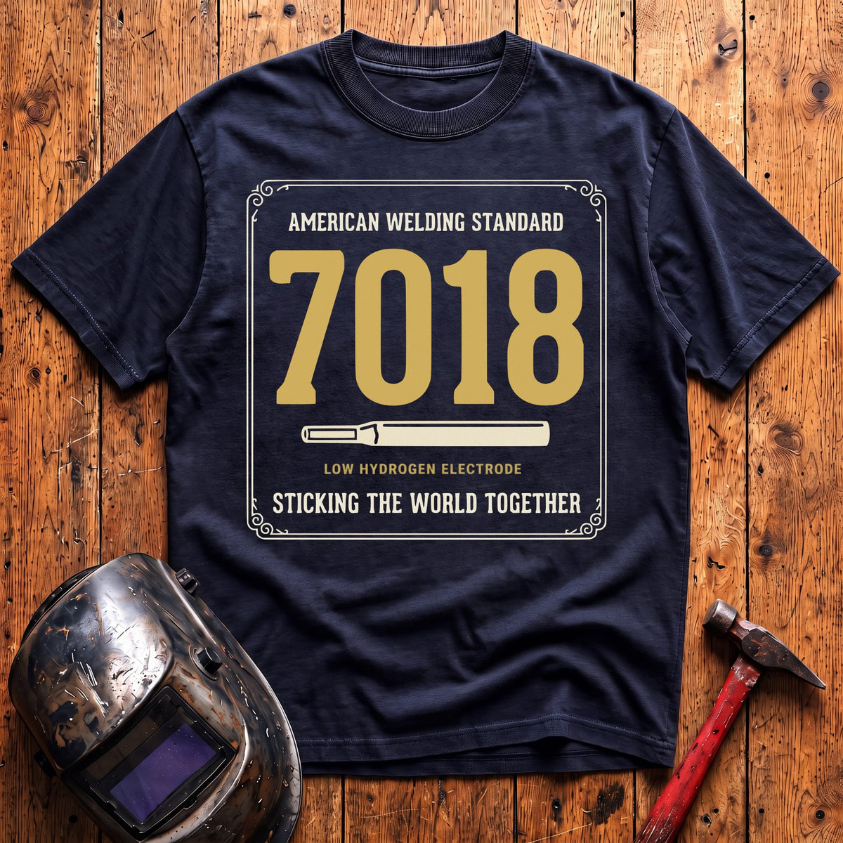Sticking world with 7018 T-shirt