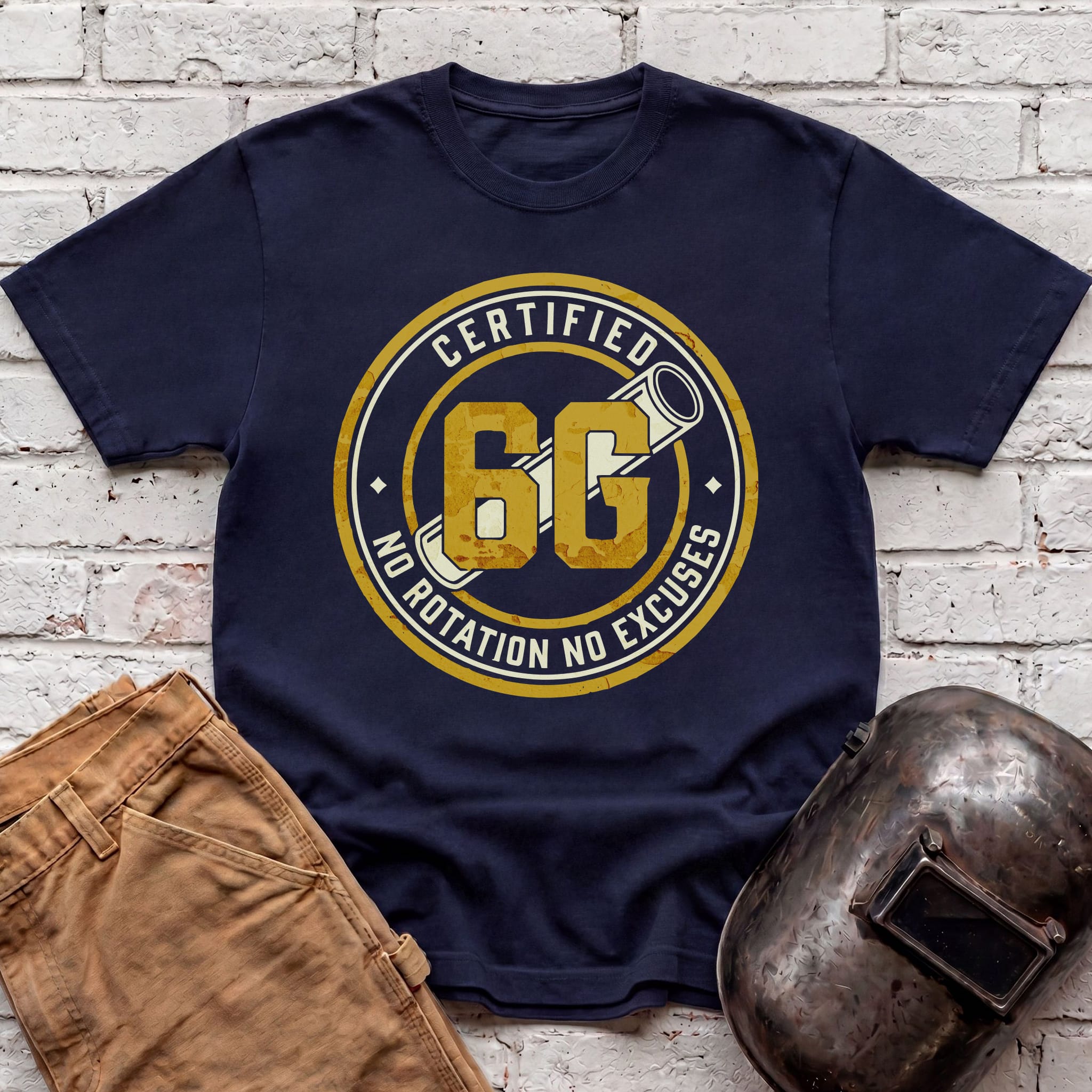 6G NO ROTATION NO EXCUSES Badge T-shirt