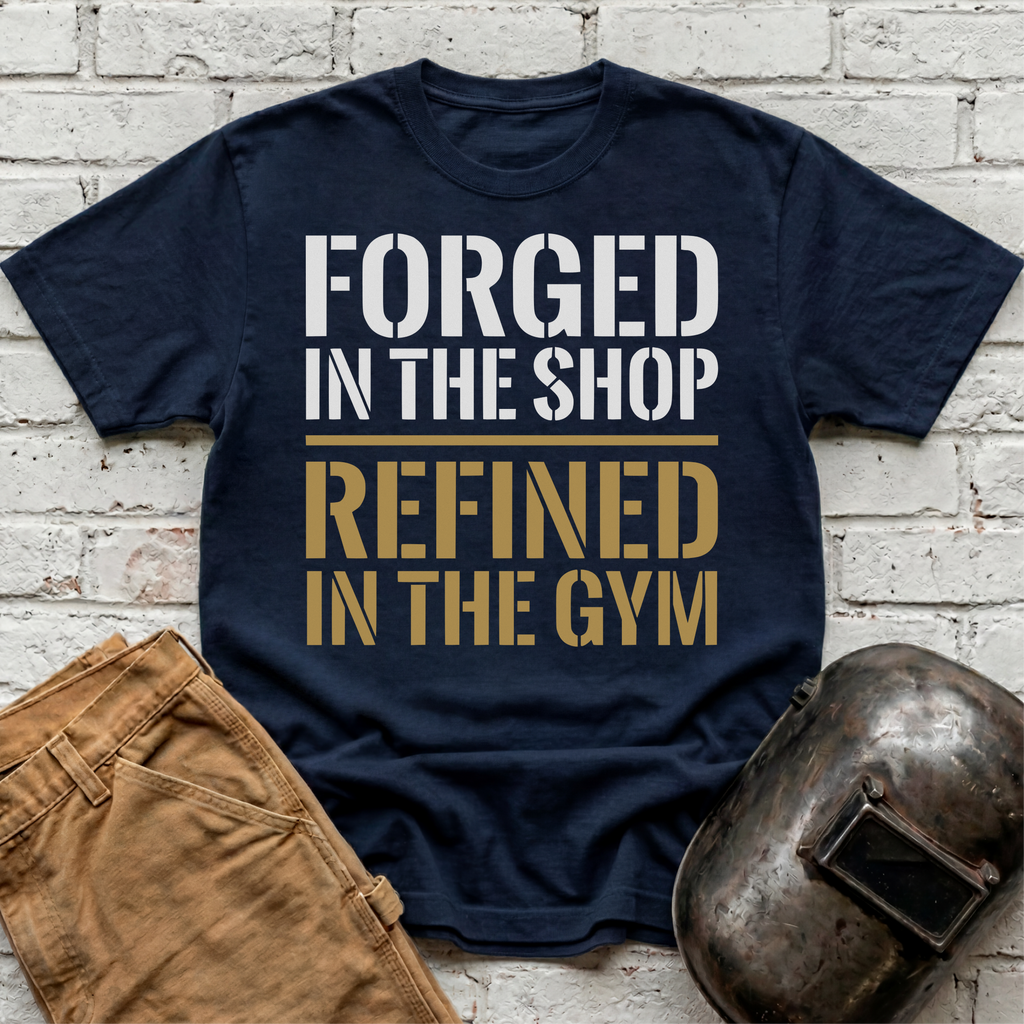 Forged in the Shop, Refined in the Gym T-shirt