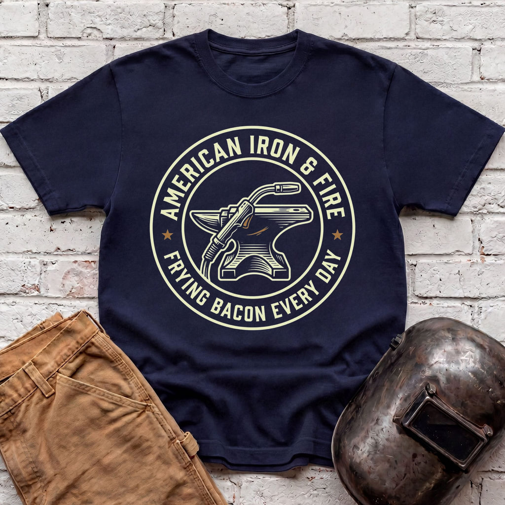 American Iron FRYING BACON T-shirt