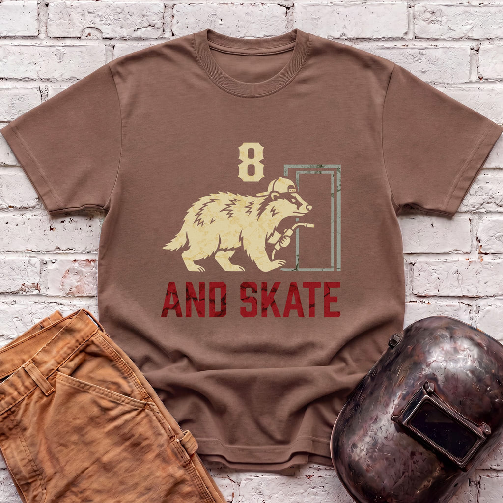 8 AND SKATE badger T-shirt