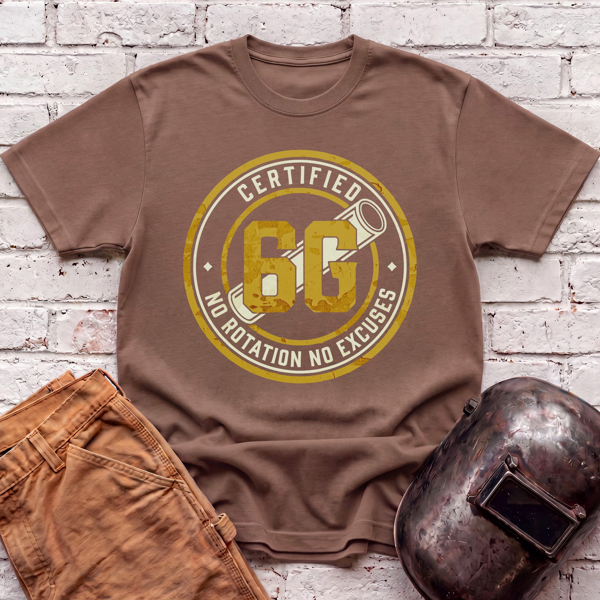 6G NO ROTATION NO EXCUSES Badge T-shirt