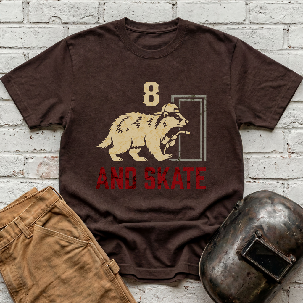 8 AND SKATE badger T-shirt