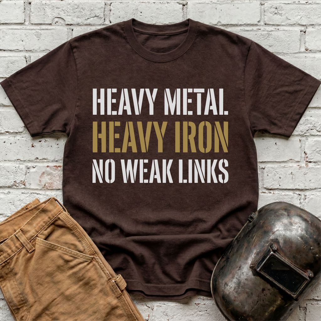 Heavy Metal, Heavy Iron, NO WEAK LINKS T-shirt