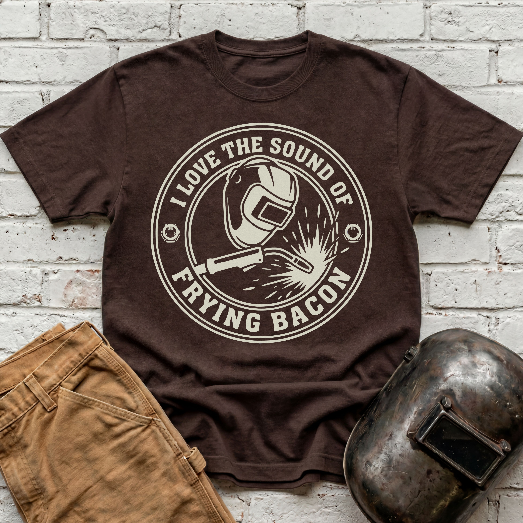 FRYING BACON badge T-shirt
