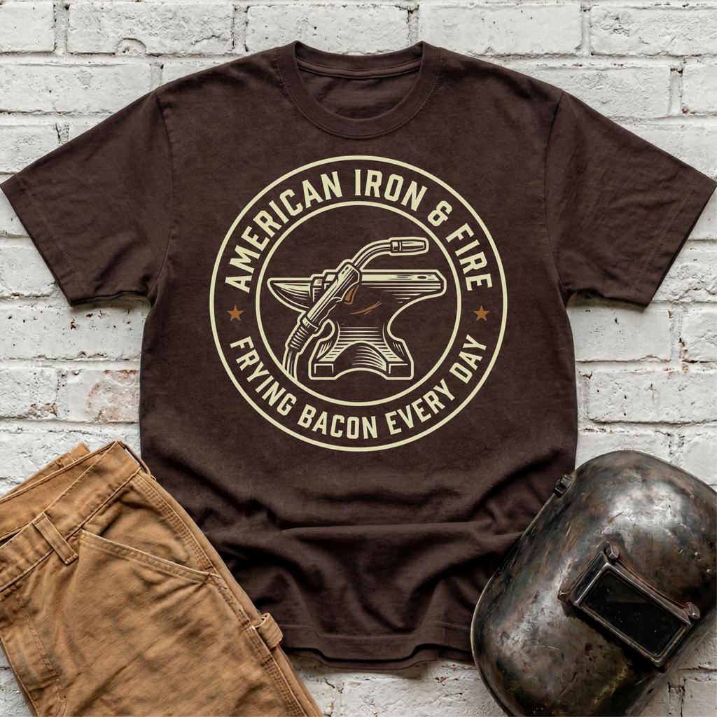 American Iron FRYING BACON T-shirt
