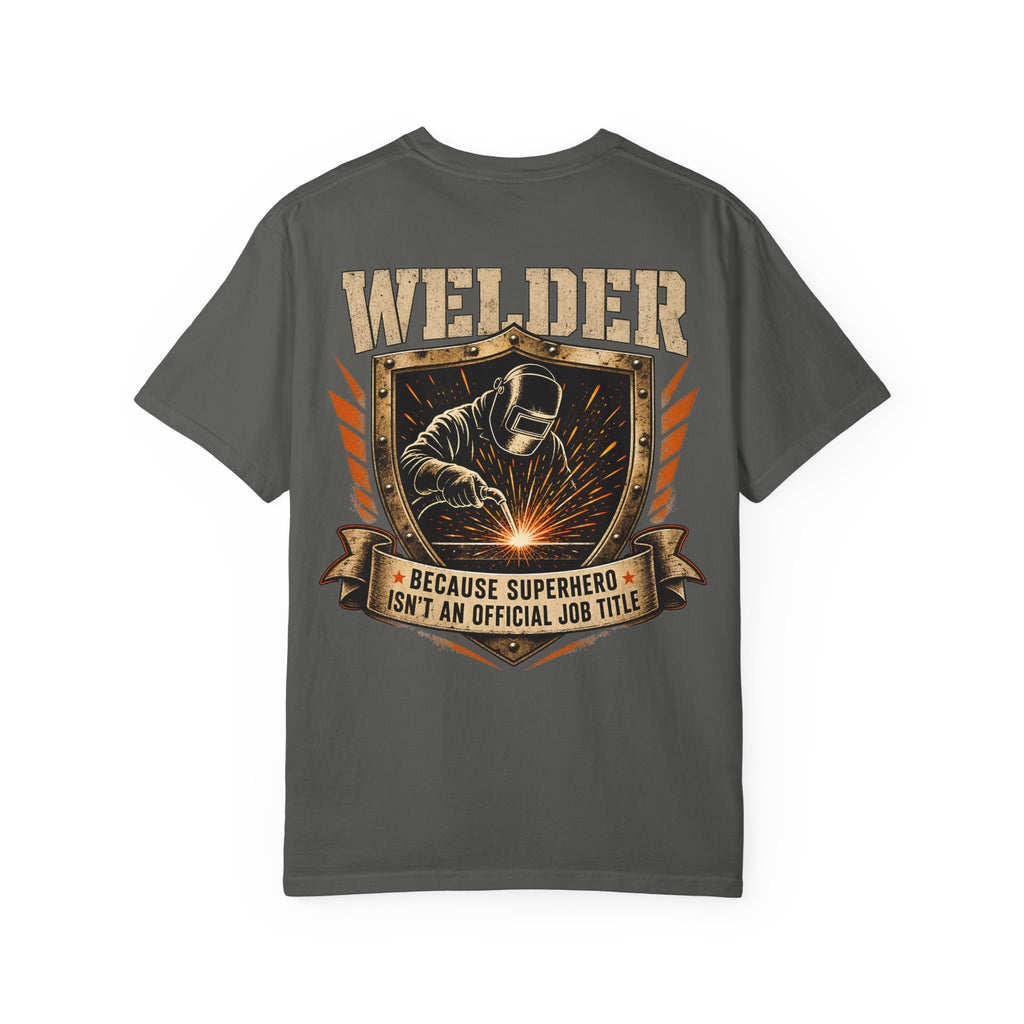 Superhero Welder Backprint T-shirt