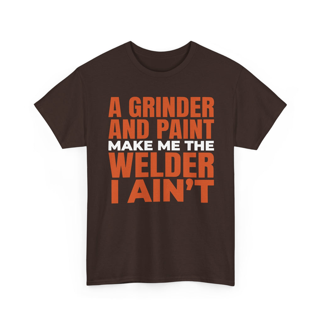 A Grinder and Paint text T-shirt