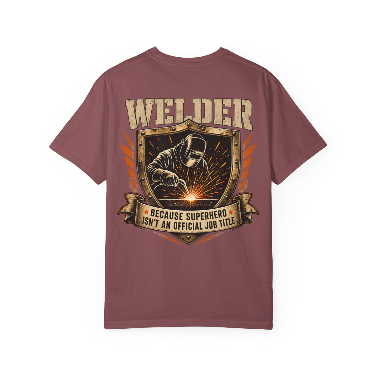 Superhero Welder Backprint T-shirt