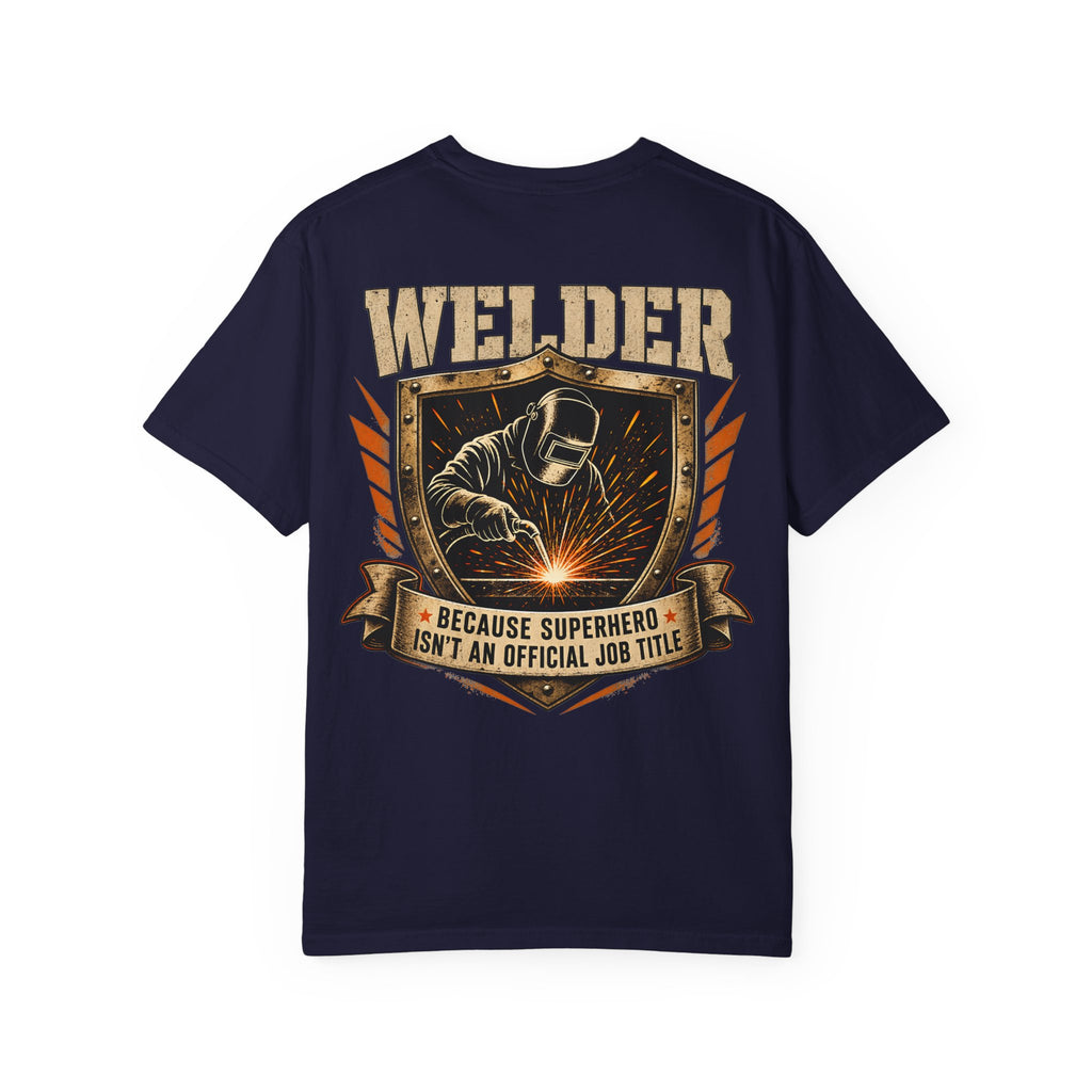 Superhero Welder Backprint T-shirt