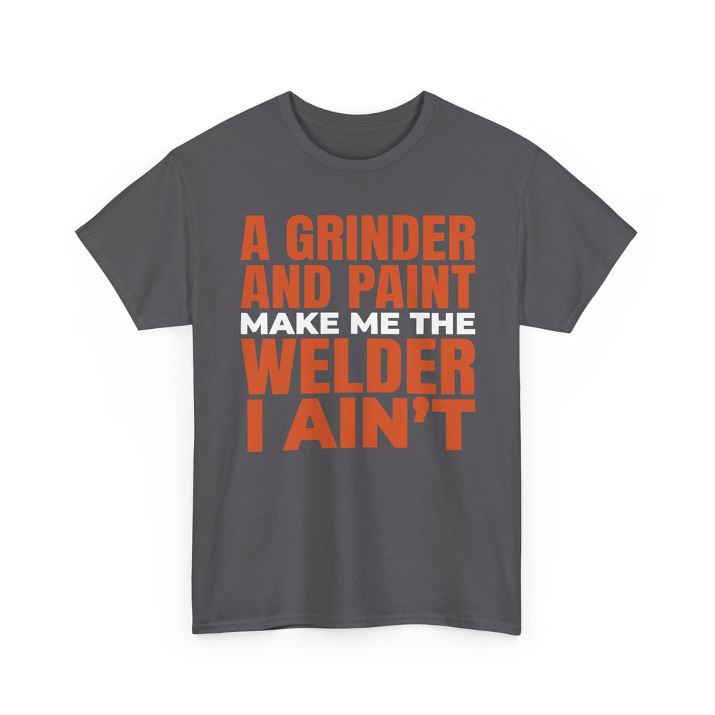 A Grinder and Paint text T-shirt