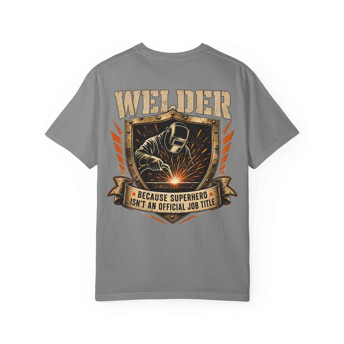 Superhero Welder Backprint T-shirt