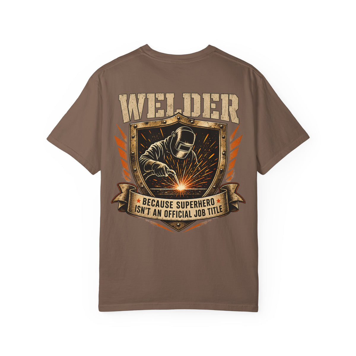 Superhero Welder Backprint T-shirt